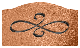 DASHELL-601-BK-SH-CP Black Scroll Shimmer Copper Background